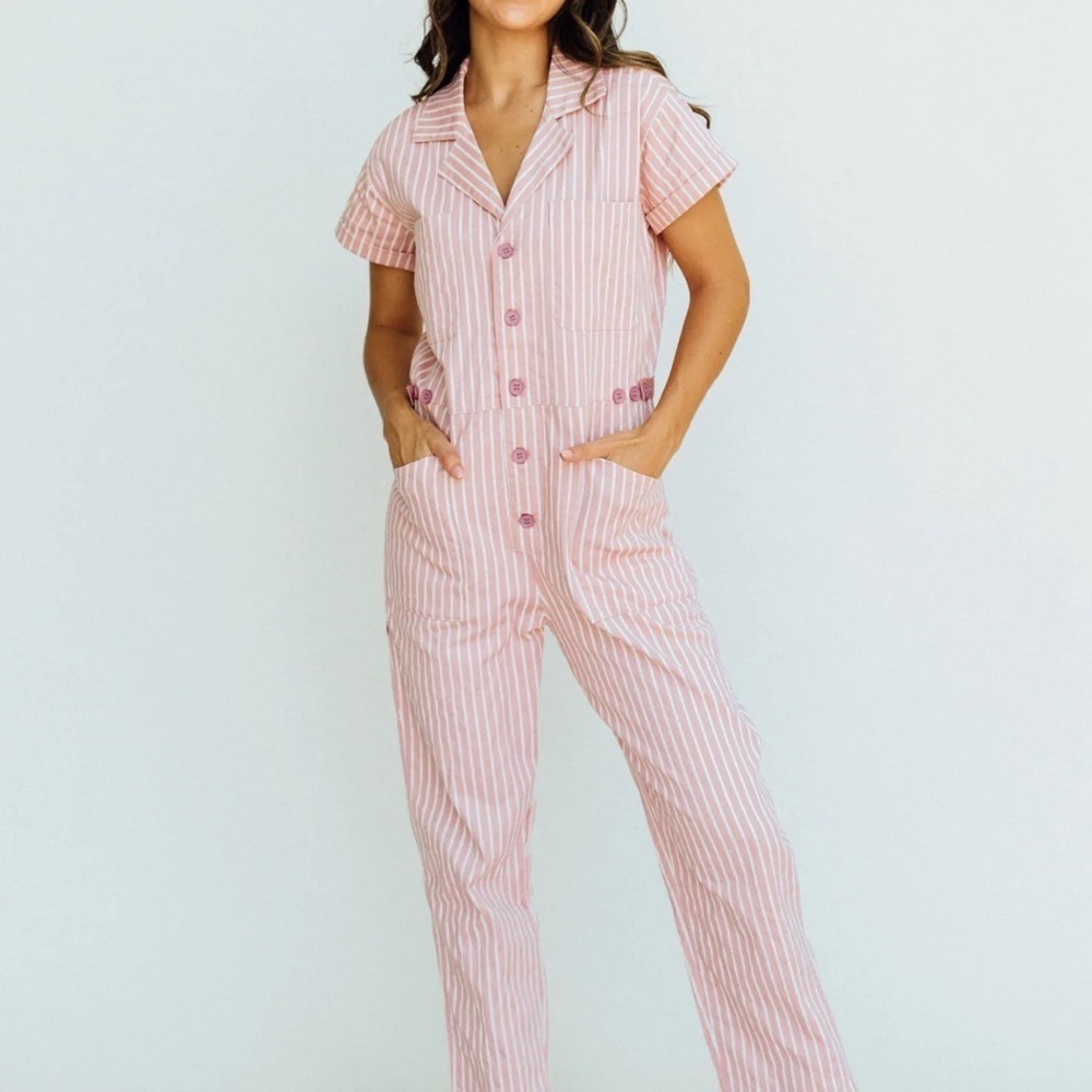 Queenie Indie Pink Denim Utility Jumpsuit – XL – Anniewear for Piper & Scoot - Picture 3 of 4
